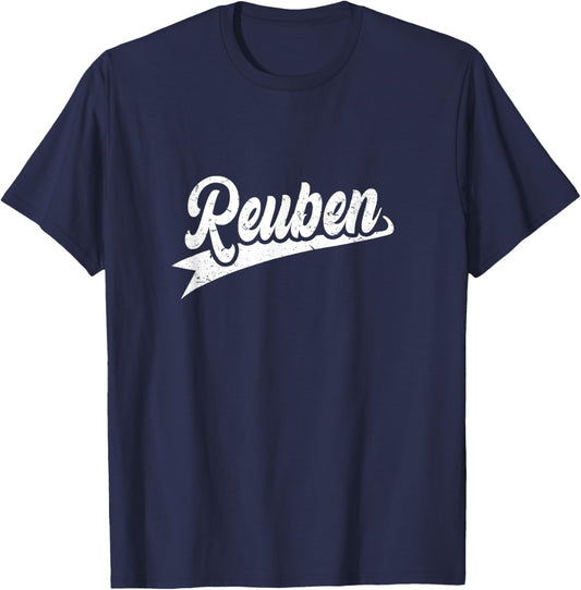 Classic 70s Retro Name Reuben T-Shirt - T-Shirt | Navy
