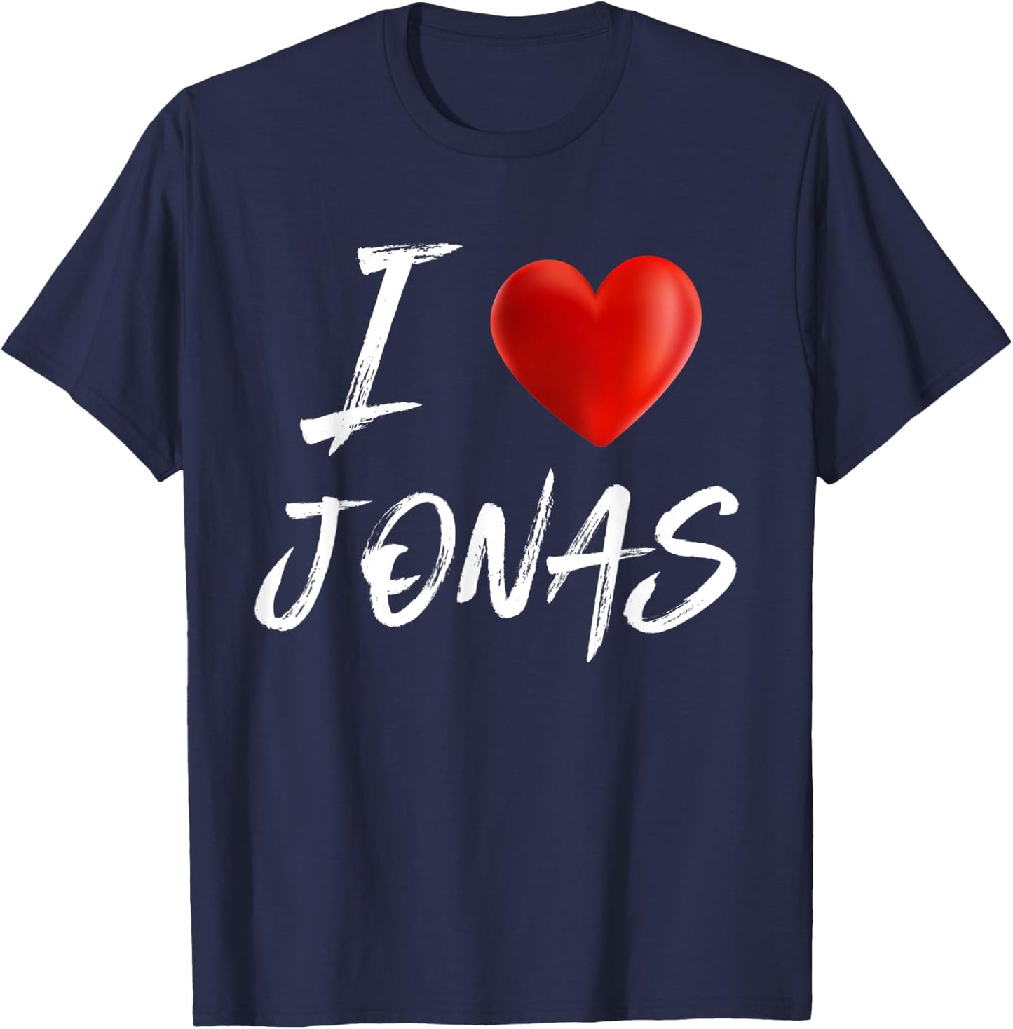 I Love Heart JONAS Family Name T Shirt T-Shirt - T-Shirt | Navy