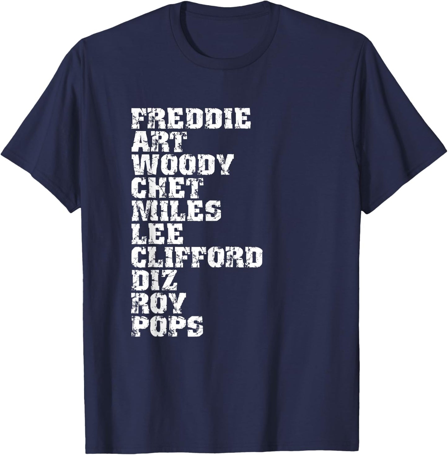 Famous Influential Jazz Trumpet Players List T-Shirt - T-Shirt | Navy
