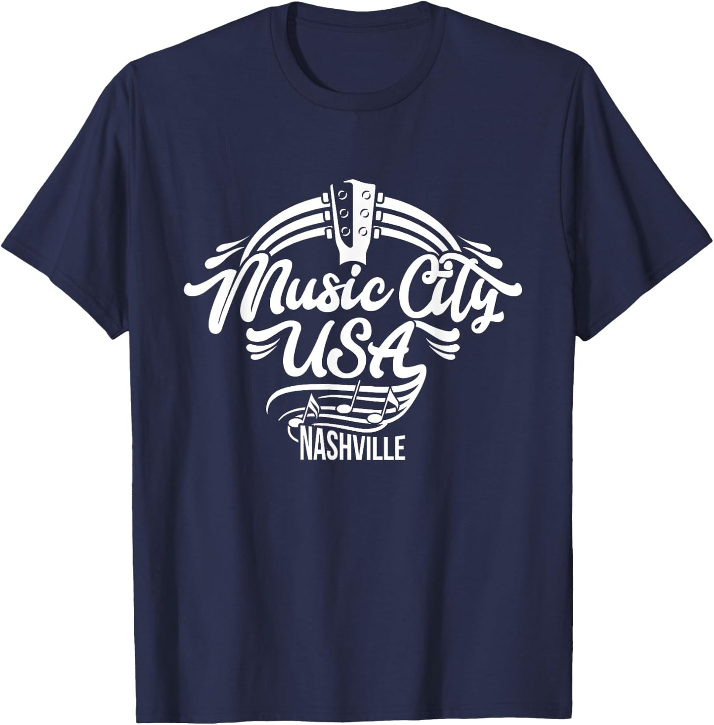 Music City USA Nashville | Retro T-Shirt - T-Shirt | Navy