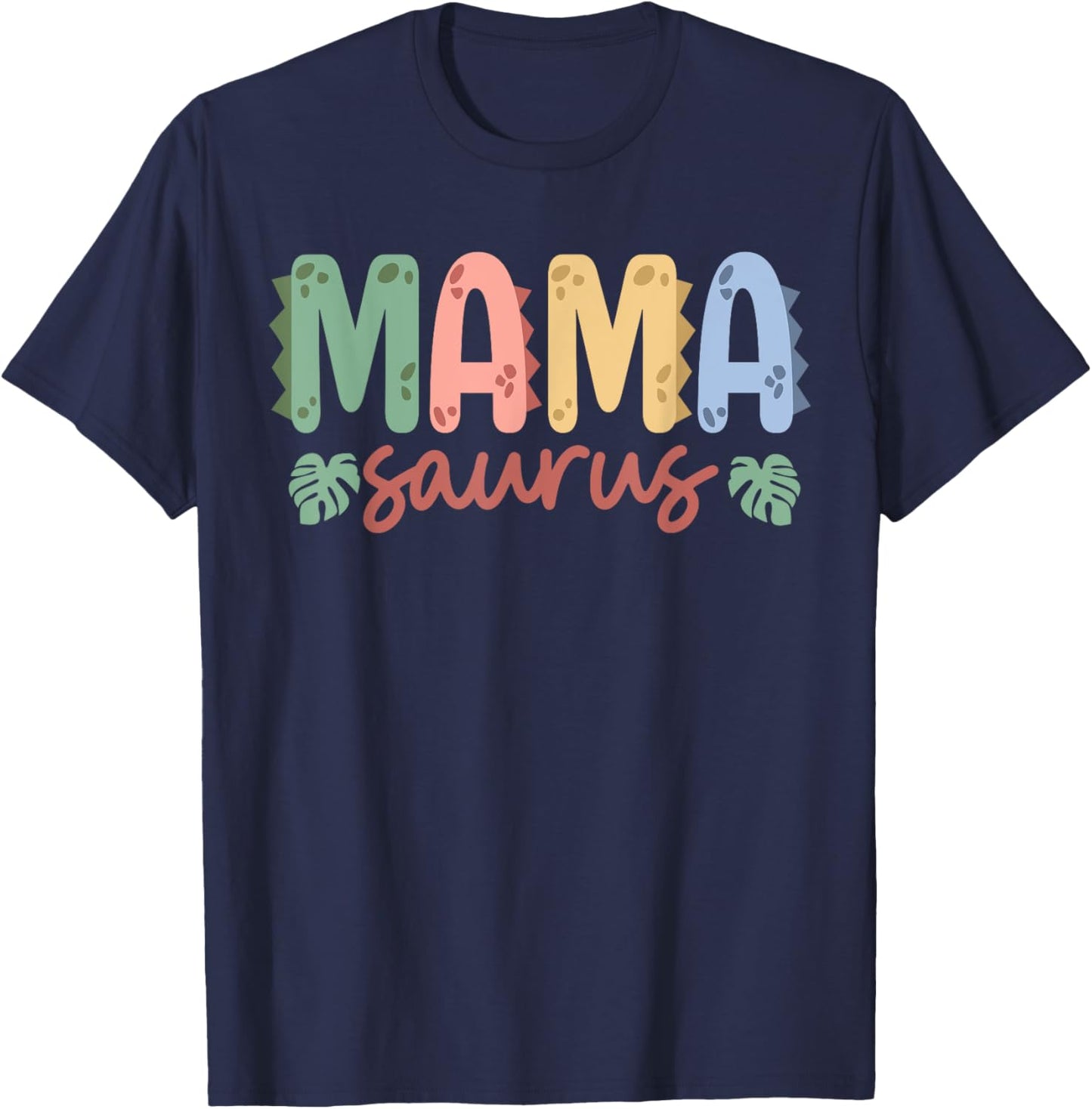 Mama Saurus Dad Dinosaur Birthday Family Matching T-Shirt - T-Shirt | Navy