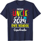 Funny Proud Uncle of a Class of 2024 Pre-school Graduate T-Shirt - T-Shirt | Navy
