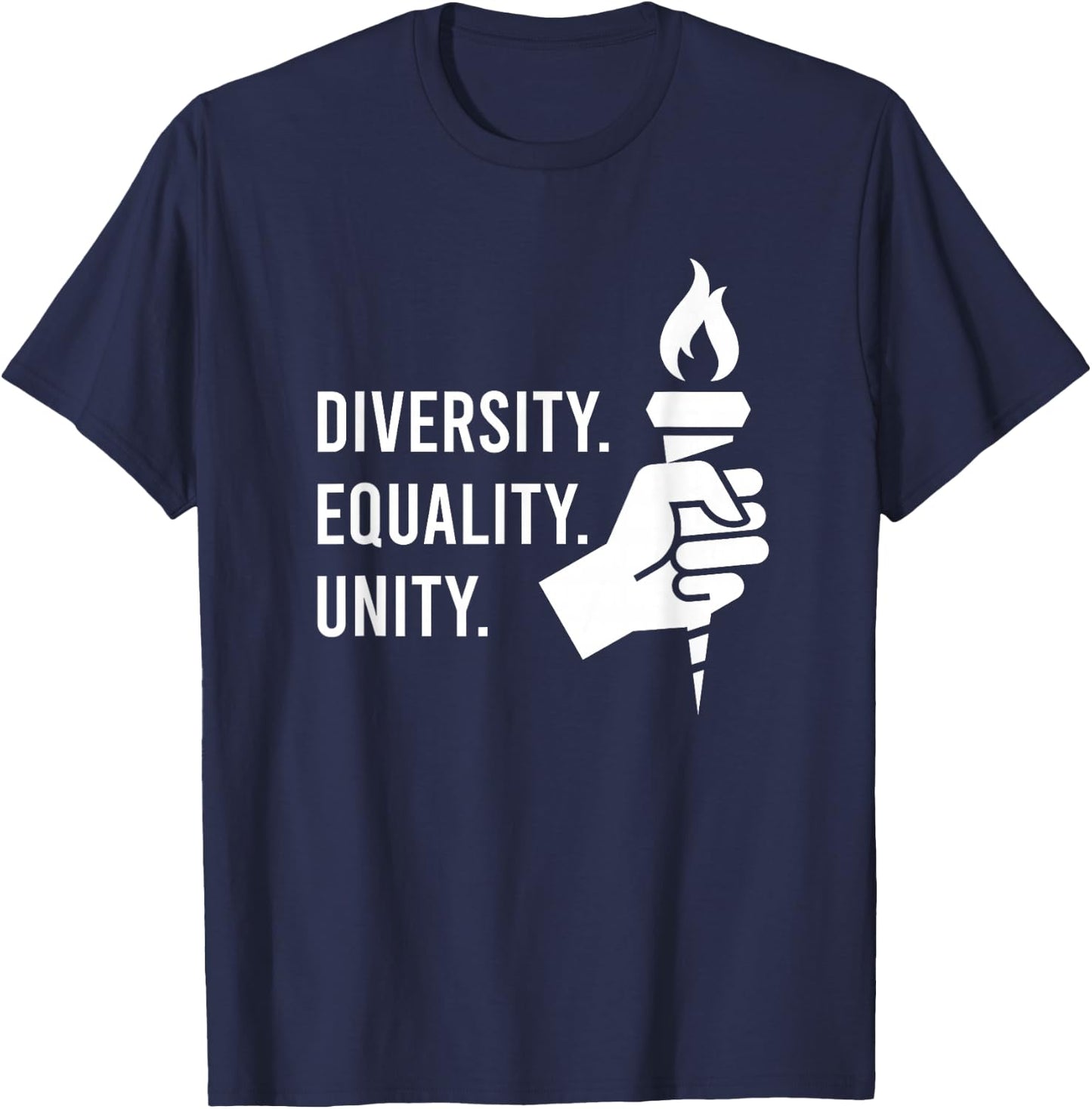 Diversity. Equality. Unity. A Feminist, Inclusion, & Resist T-Shirt - T-Shirt | Navy