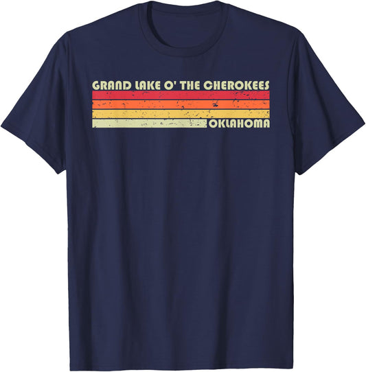 GRAND LAKE O' THE CHEROKEES OKLAHOMA Funny Summer Gift Women Kids T-Shirt - T-Shirt | Navy