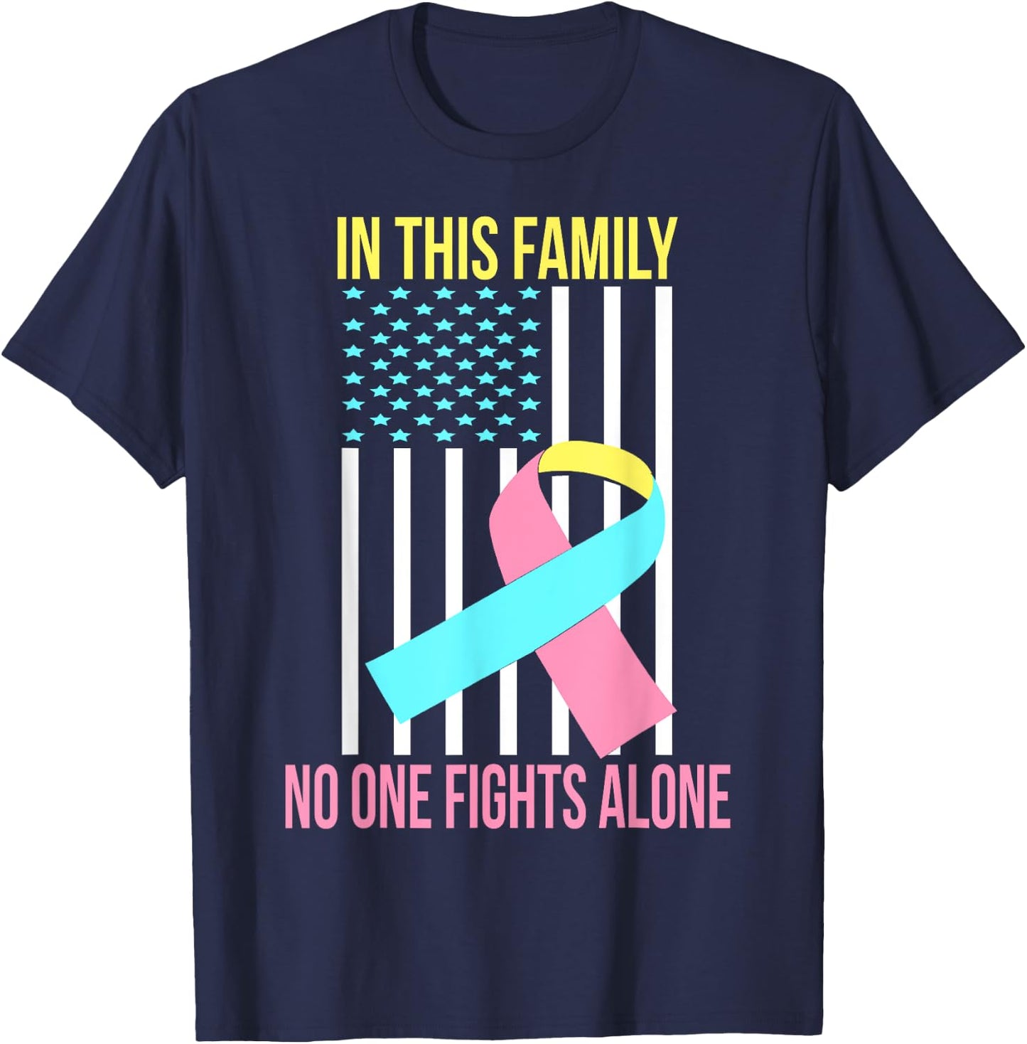 CDH Hernia USA Flag Support CDH Hernia Awareness T-Shirt - T-Shirt | Navy
