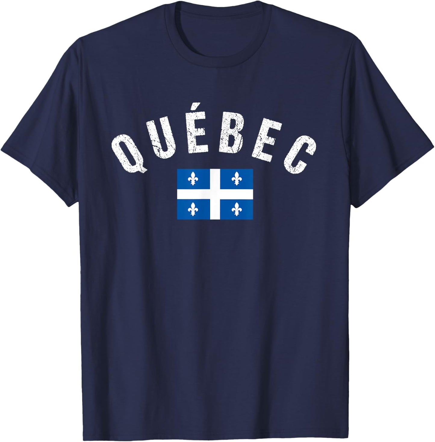 Quebec Flag Canada Pride Vacation Travel Canadian Gift T-Shirt - T-Shirt | Navy