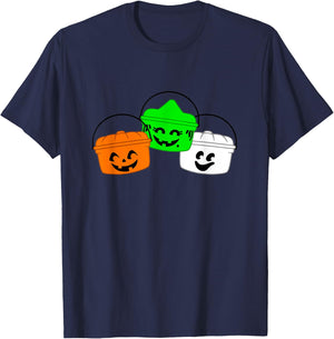 Retro Halloween Boo Buckets Trick or Treat Pails Meal T-Shirt - T-Shirt | Navy