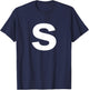 Letter S Shirt Lower Case Alphabet T-Shirt - T-Shirt | Navy