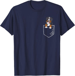 Pocket Bernese Mountain Dog Lover Men Women Kids T-Shirt - T-Shirt | Navy