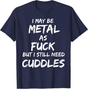 Heavy Metal Music Fan Funny Metalhead Cuddles Shirt Gift T-Shirt - T-Shirt | Navy