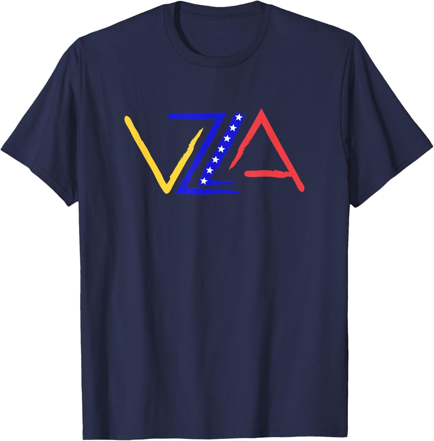 VZLA Logo 7 stars flag Venezuela T-Shirt - T-Shirt | Navy