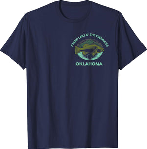 Grand Lake CHEROKEES Oklahoma Trip Family Fishing Camping T-Shirt - T-Shirt | Navy