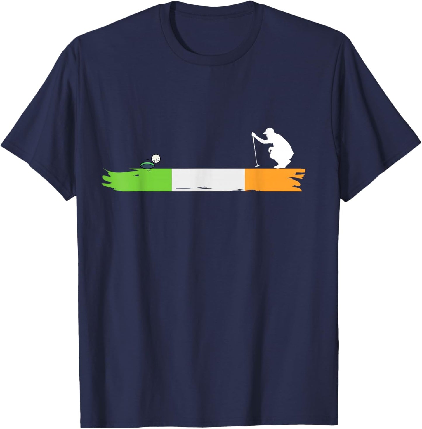 Irish Golf Ireland Flag Golfing T-Shirt - T-Shirt | Navy
