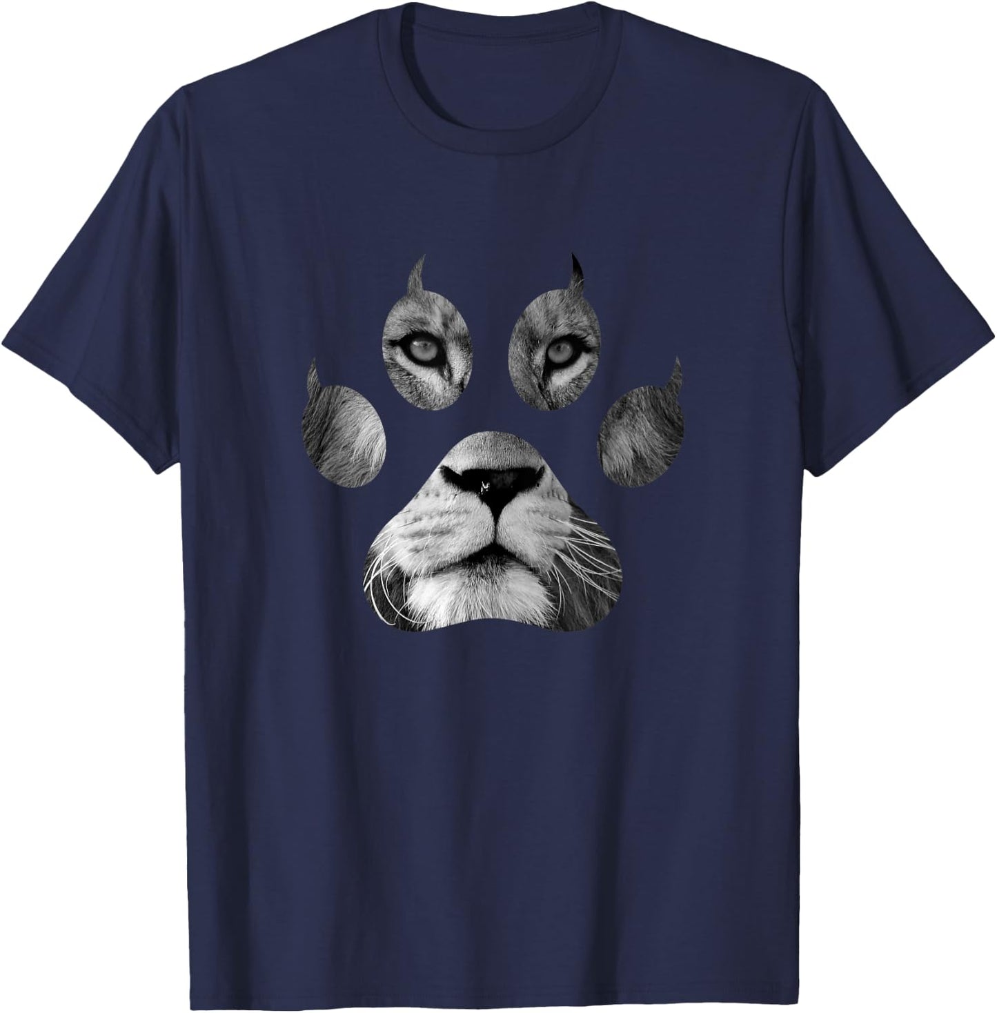 Lion Paw Shirt Lion Lover Shirts Animal Shirts Lion Gift T-Shirt - T-Shirt | Navy