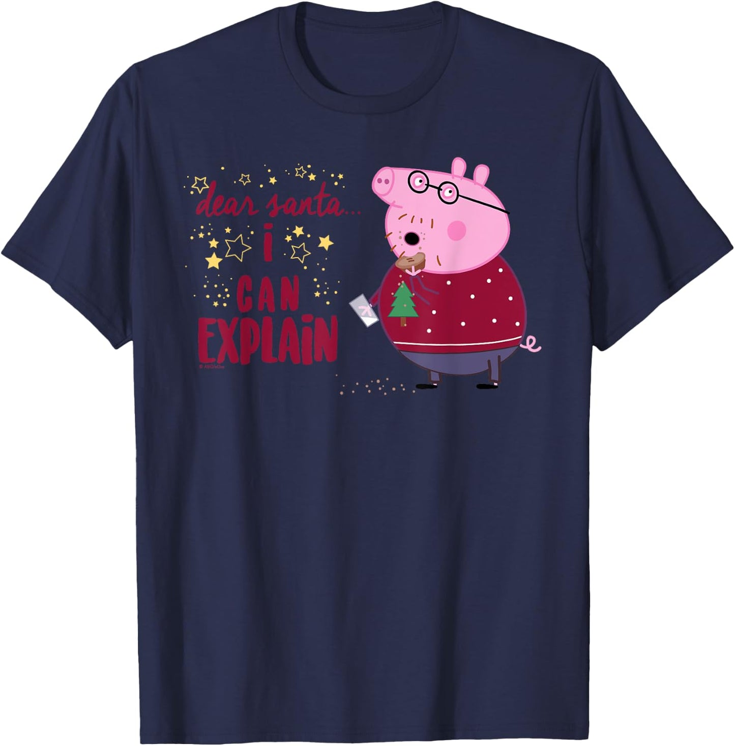Peppa Pig - Daddy Pig Dear Santa T-Shirt - T-Shirt | Navy