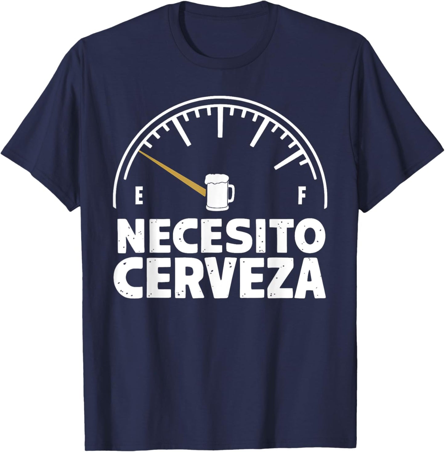 Funny Mexican I need Beer Necesito Cerveza in Spanish T-Shirt - T-Shirt | Navy