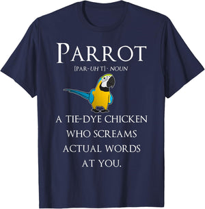 Cool Bird Gifts Funny Pet Parrot Definition Macaw T-Shirt - T-Shirt | Navy