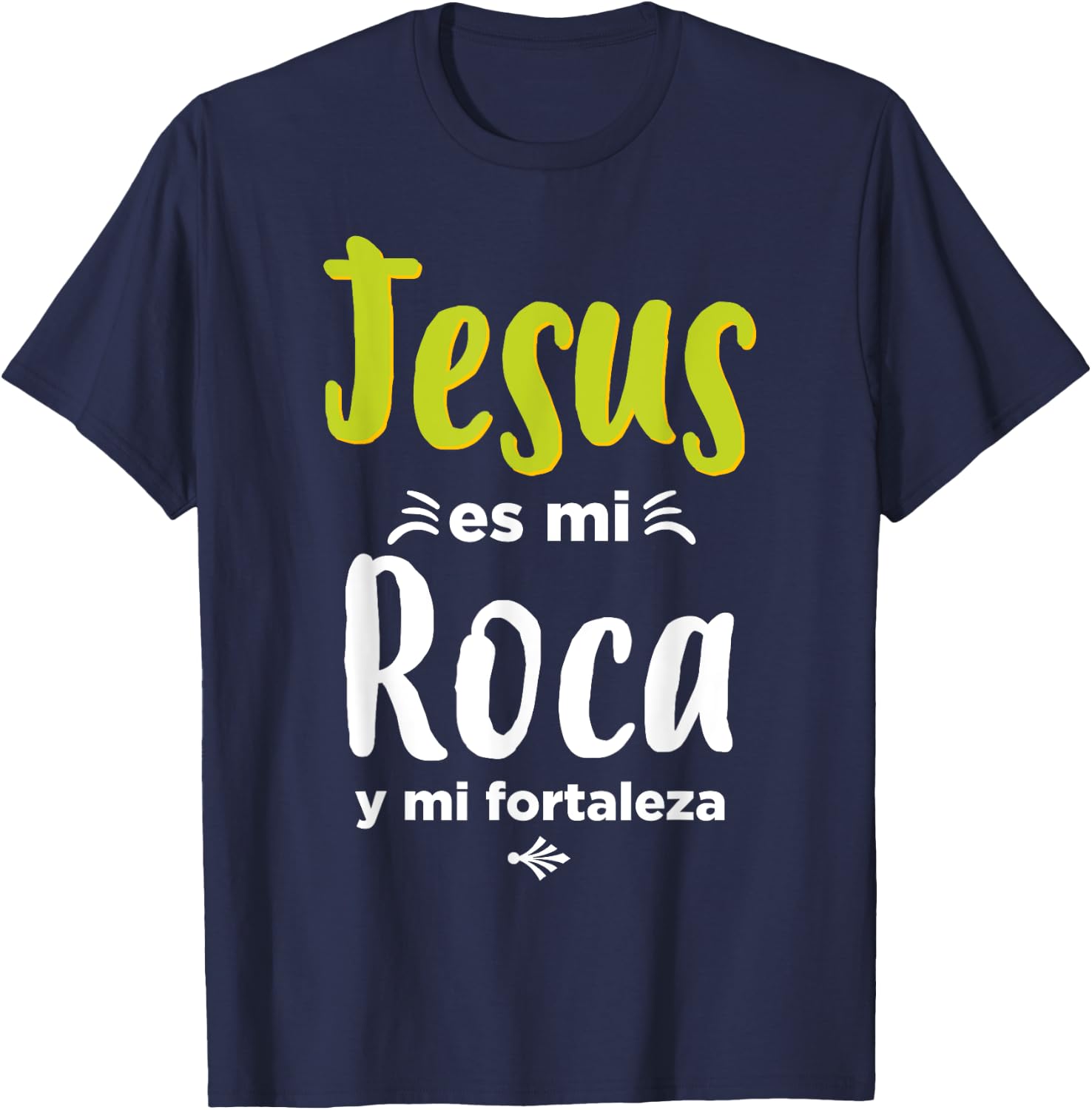 Jesus es mi roca Spanish Christian T-Shirt - T-Shirt | Navy