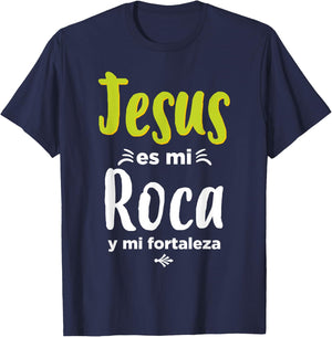Jesus es mi roca Spanish Christian T-Shirt - T-Shirt | Navy