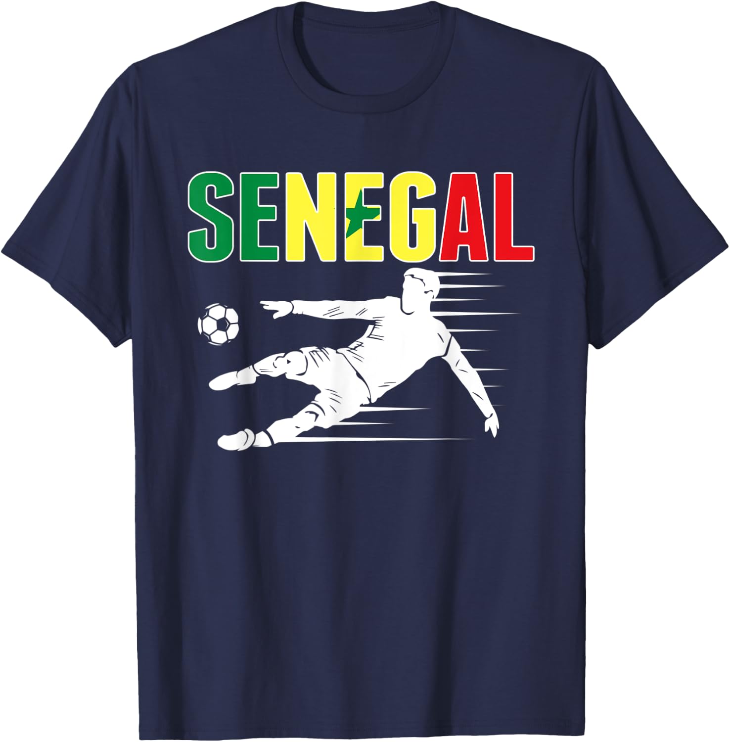 Senegal Soccer Fans Jersey - Senegalese Football Supporters T-Shirt - T-Shirt | Navy