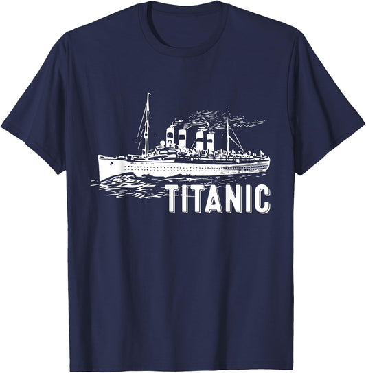 RMS Titanic Ship Perfect Gift Youth Vintage Titanic T-Shirt - T-Shirt | Navy
