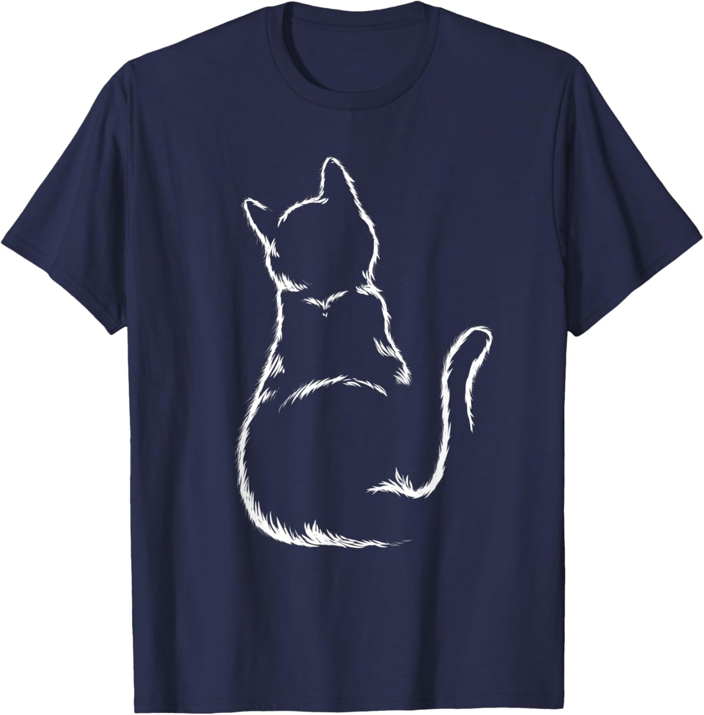 Cats Silhouette Kitten Heart Love Girl Boys Children T-Shirt - T-Shirt | Navy