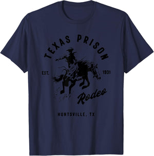 Texas Prison Rodeo Cowboy Western T-Shirt - T-Shirt | Navy