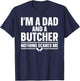 Funny Butcher Design Dad Father Meat Cutter Butcher T-Shirt - T-Shirt | Navy
