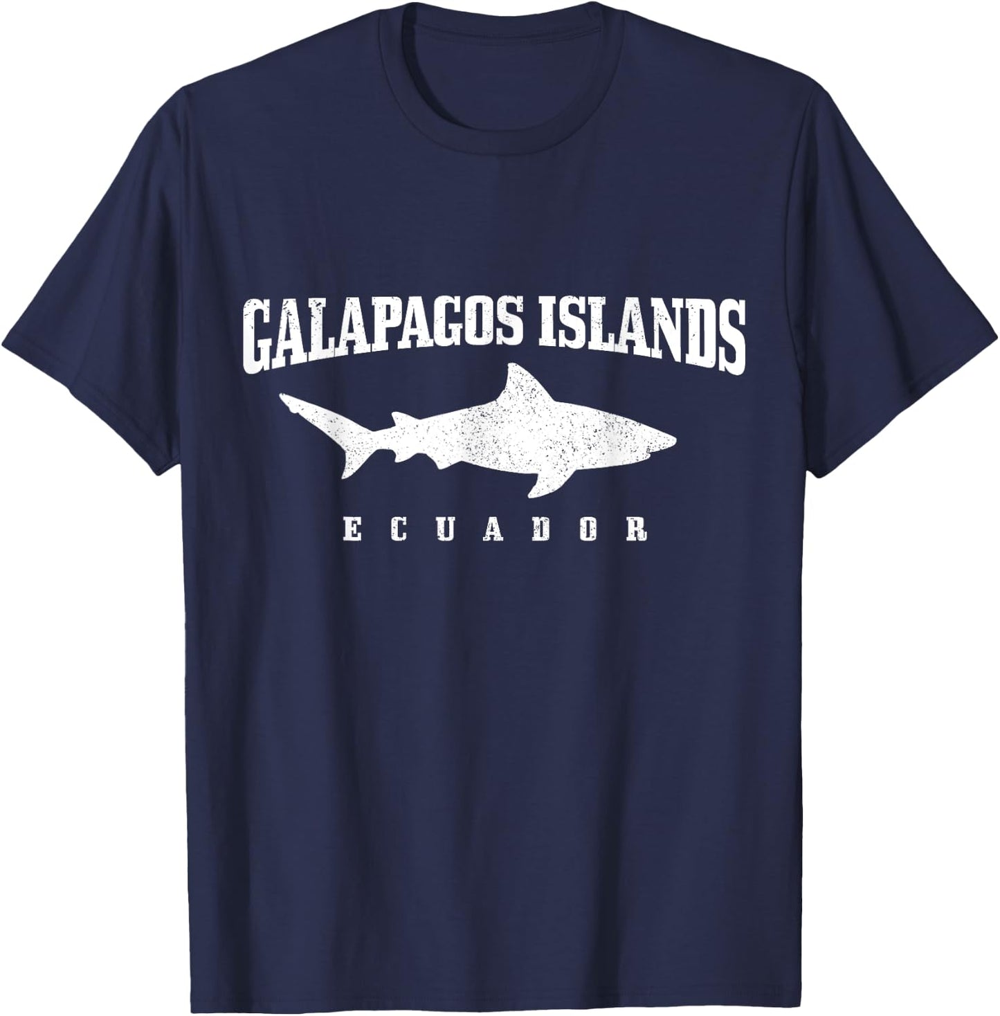 Galapagos Islands Ecuador Scuba Diver Shark Diving Vintage T-Shirt - T-Shirt | Navy