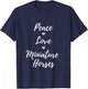 Peace Love Miniature Horses Mini Horse T-Shirt - T-Shirt | Navy