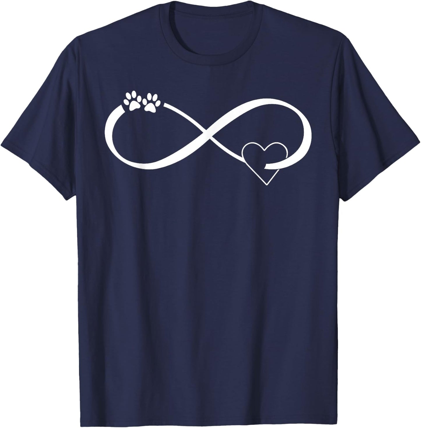 Infinity Dog Rescue Paw Print Heart Dog Owner Gift Women Girls Kids T-Shirt - T-Shirt | Navy