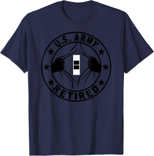US Army Rank Retired Chief Warrant Officer 2 (W-2) Retired T-Shirt - T-Shirt | Navy
