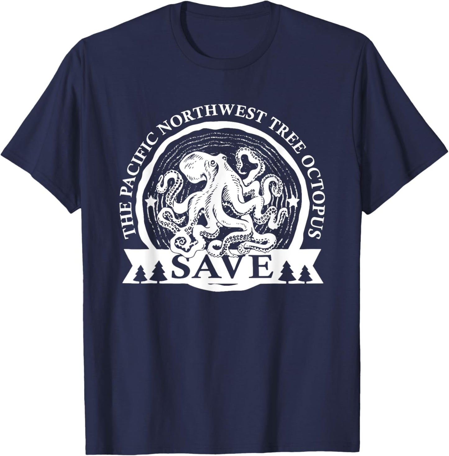 Northwest Pacific Tree Octopus The Save apparel T-Shirt - T-Shirt | Navy