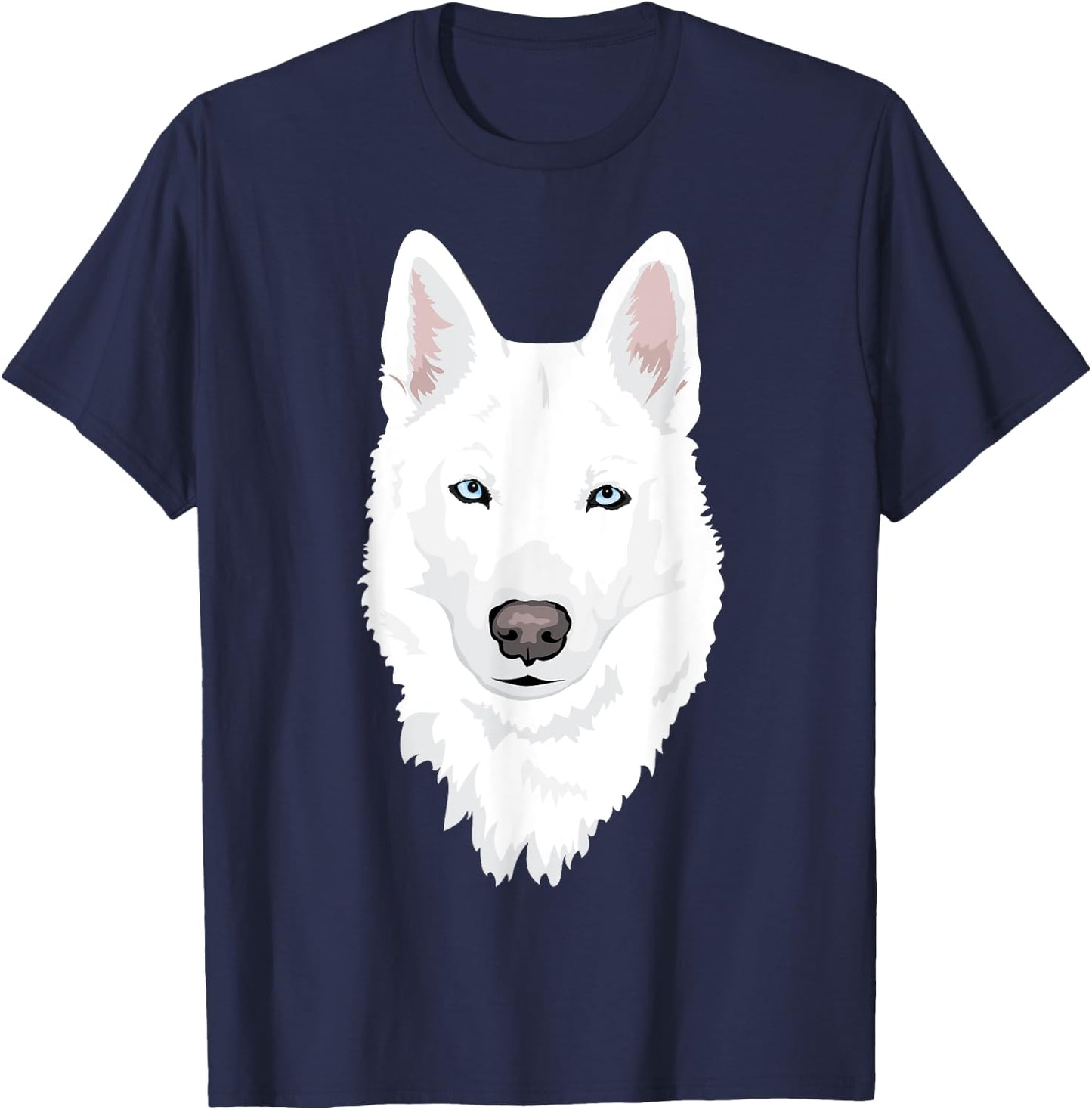 stunning white Siberian Husky - sweet white Snow dog T-Shirt - T-Shirt | Navy