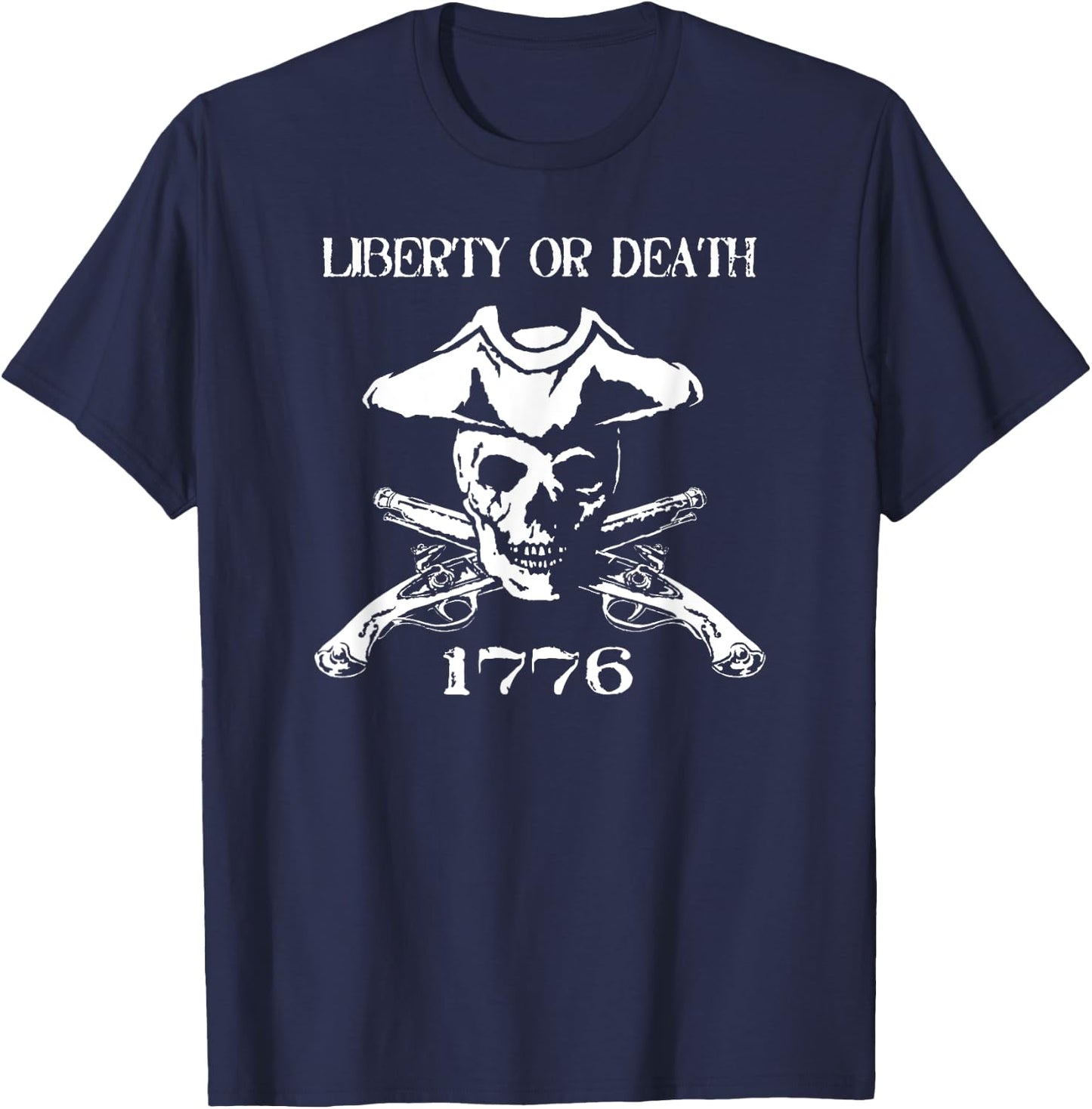 Revolutionary Skull Crossbones Flintlock T-Shirt - T-Shirt | Navy