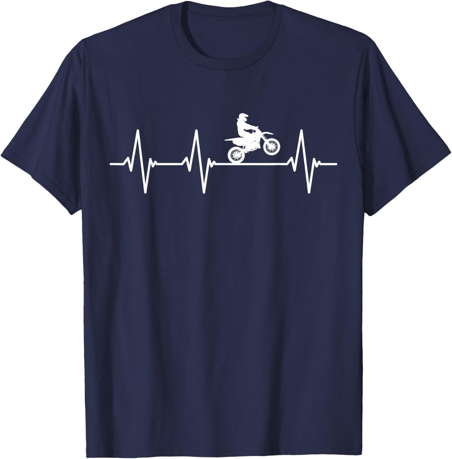 Dirt Bike Shirt Heartbeat Motocross T-Shirt - T-Shirt | Navy