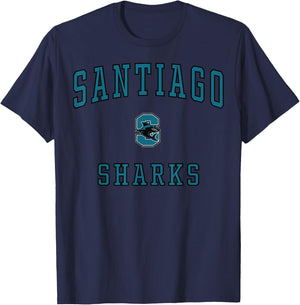 Santiago High School Sharks C1 T-Shirt - T-Shirt | Navy