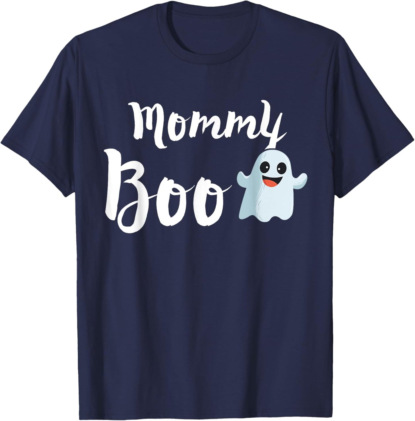 Mommy Boo Halloween Family Matching Ghost Mom Shirt T-Shirt - T-Shirt | Navy