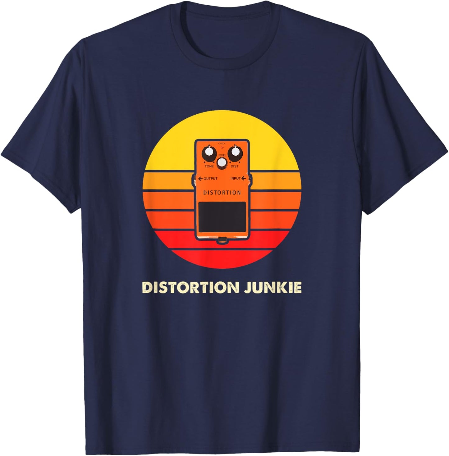 Electric Guitar Player Distortion Pedal Gift T-Shirt - T-Shirt | Navy