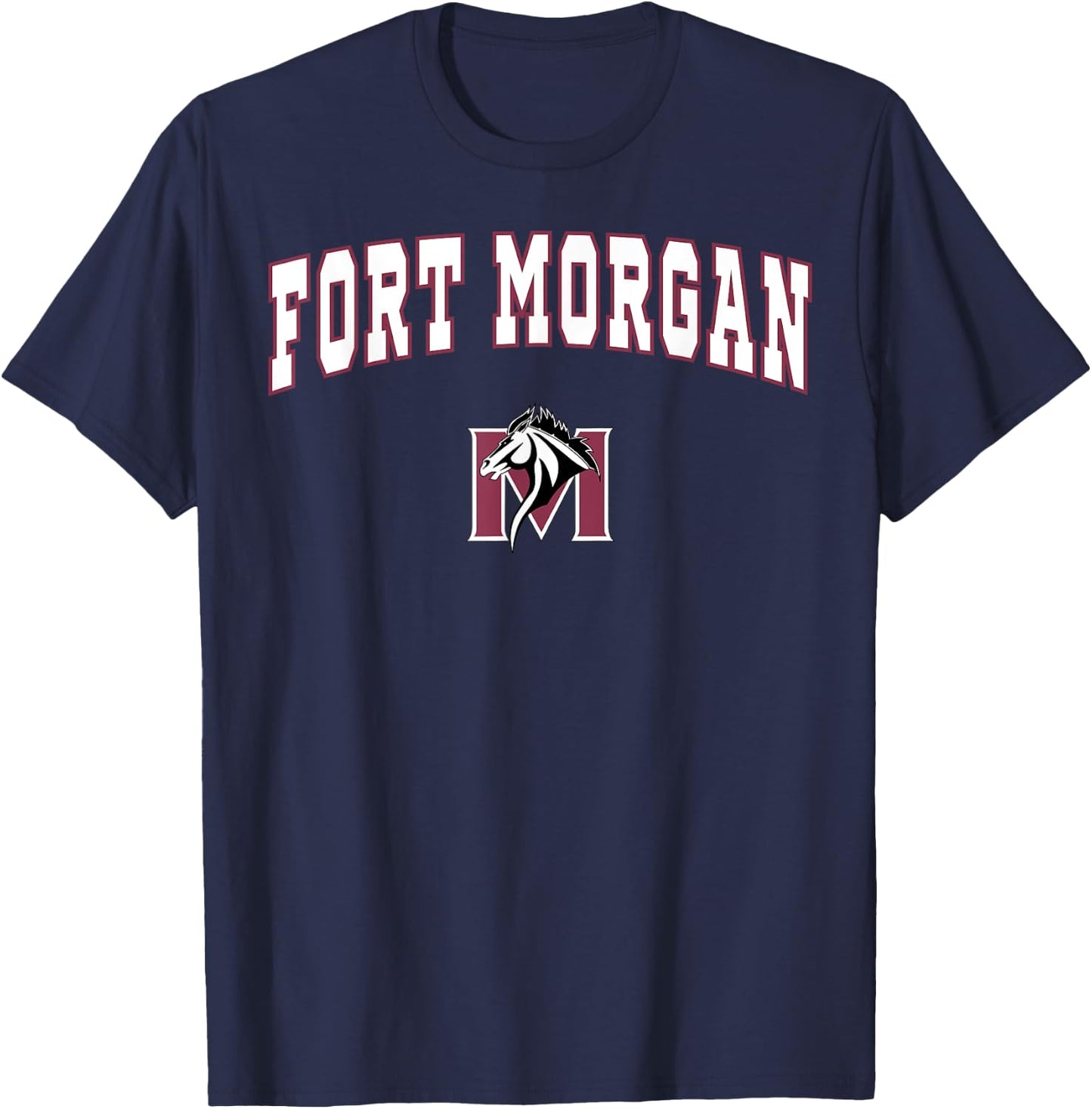 Fort Morgan High School Mustangs C2 T-Shirt - T-Shirt | Navy