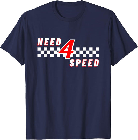 Need 4 Speed Birthday 4 Year Old Racing Car Driver T-Shirt - T-Shirt | Navy