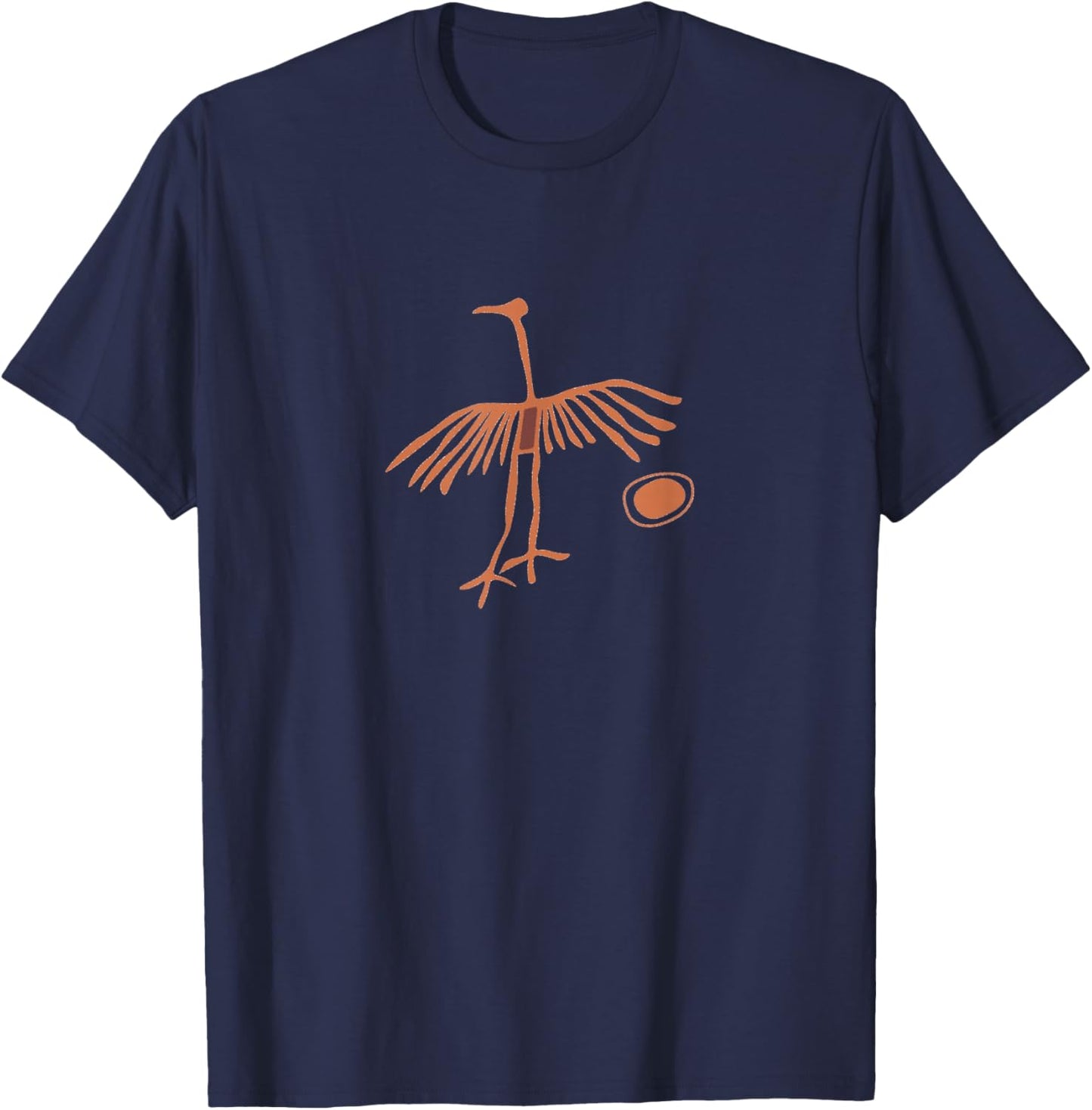 Petroglyph Crane and Sun T-Shirt - T-Shirt | Navy