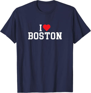 BOSTON - I Love Boston - Throwback Design - Classic T-Shirt - T-Shirt | Navy