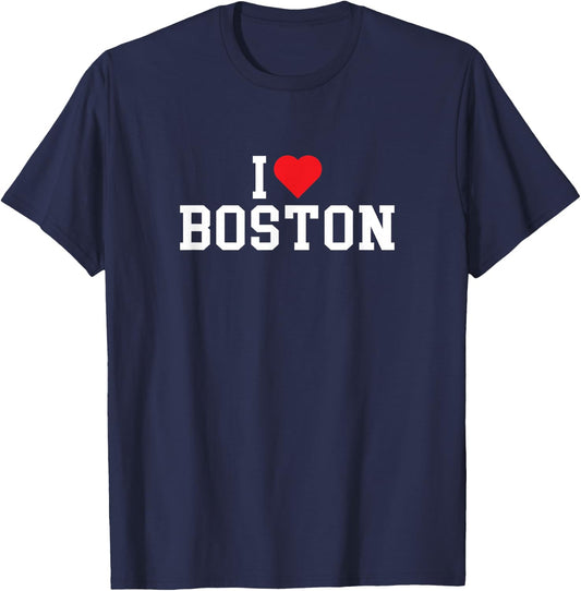 BOSTON - I Love Boston - Throwback Design - Classic T-Shirt - T-Shirt | Navy