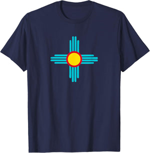 New Mexico State Zia Vintage Retro-Modern Design T-Shirt - T-Shirt | Navy