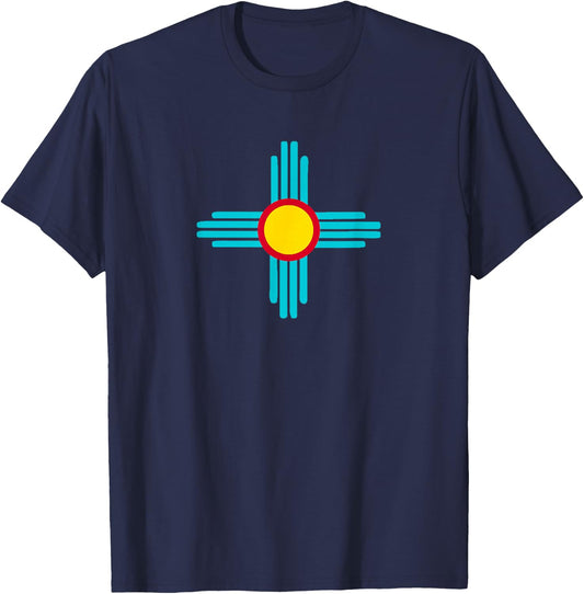 New Mexico State Zia Vintage Retro-Modern Design T-Shirt - T-Shirt | Navy