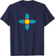 New Mexico State Zia Vintage Retro-Modern Design T-Shirt - T-Shirt | Navy