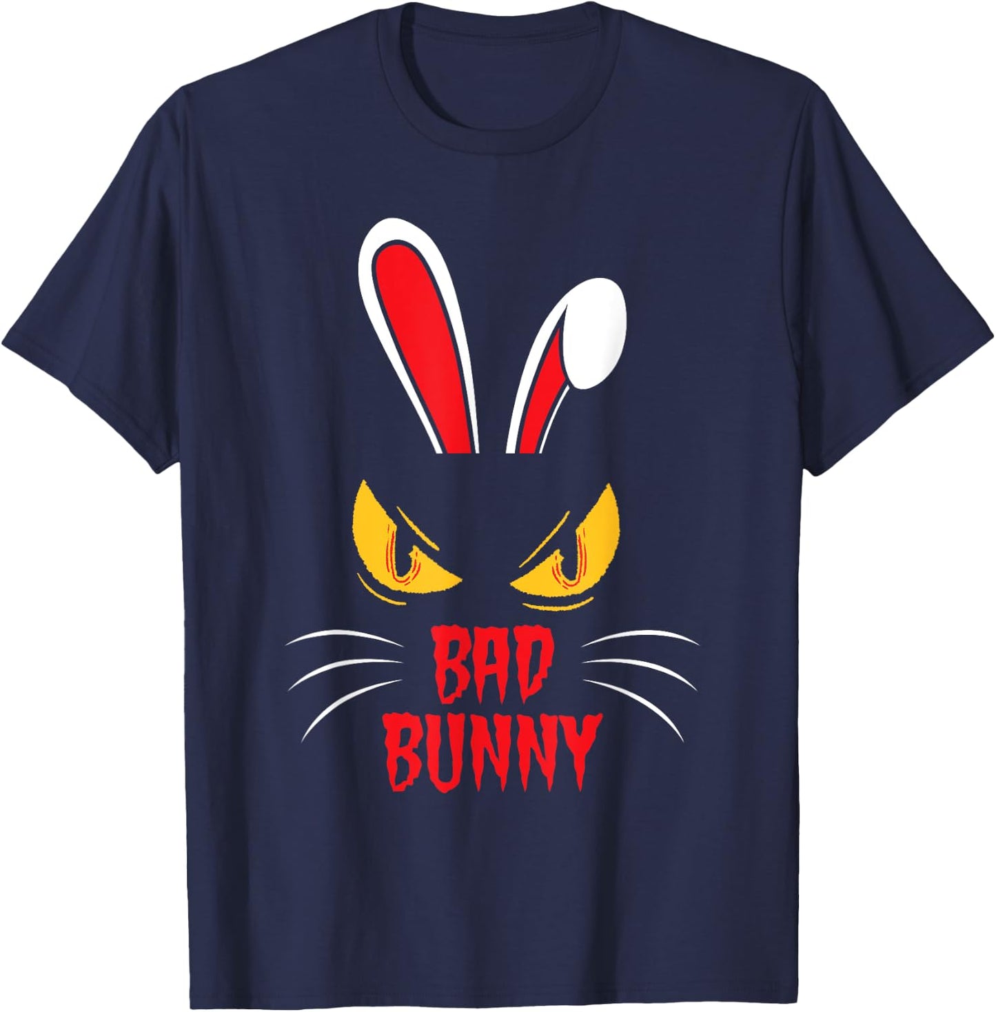 Bad Rabbit Creepy Rabbit Cool Animal Friend T-Shirt - T-Shirt | Navy