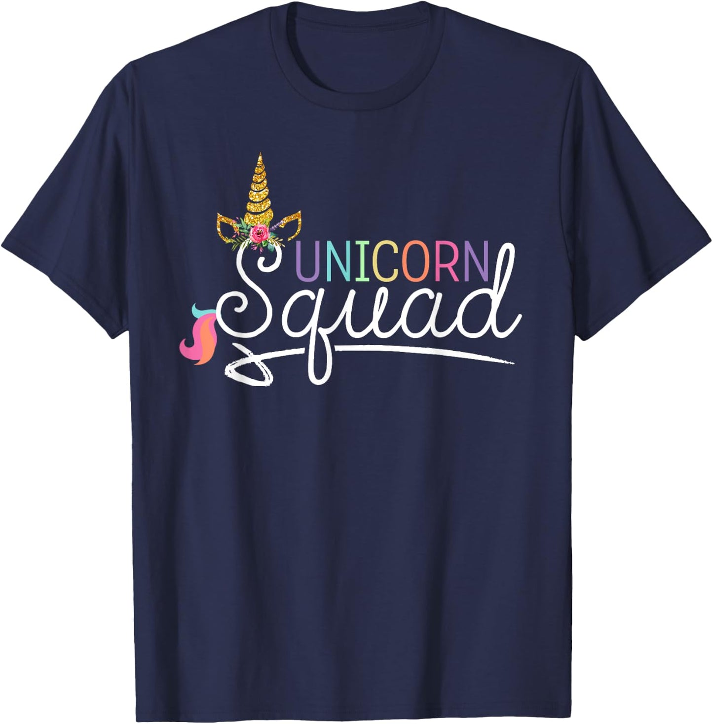 Unicorn Squad with horn T-Shirt - T-Shirt | Navy