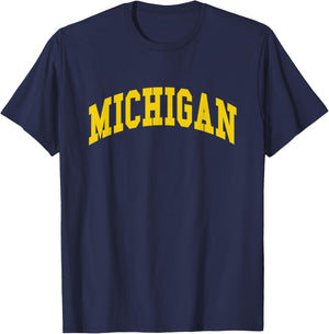 MICHIGAN - Throwback Design T-Shirt - T-Shirt | Navy